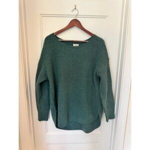 UpWest Comfy Curved Hem Crewneck Sweater - Mallard Green - Size L (oversized)
